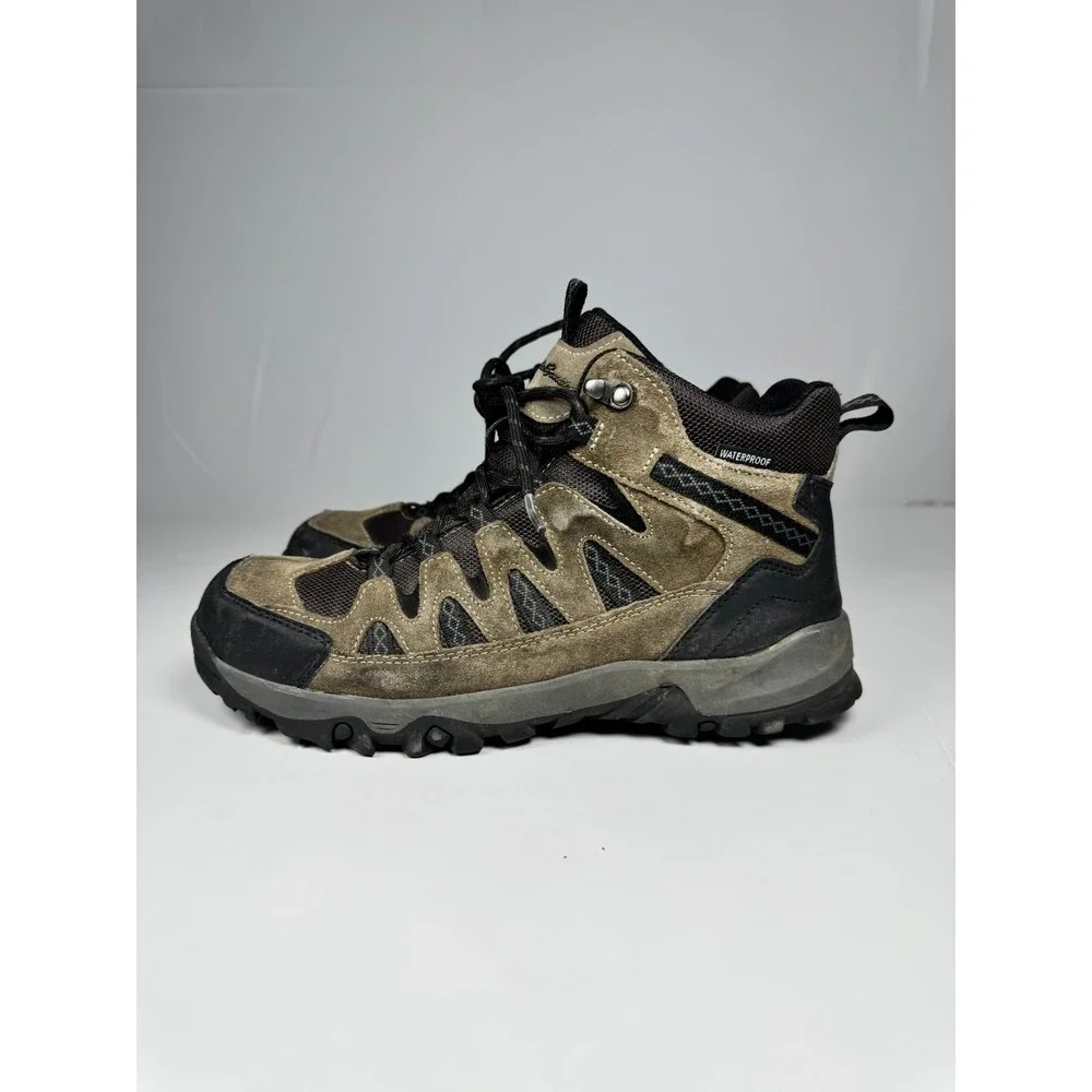 Eddie‎ Bauer Ridgeline Mens US 9 M Hiking Boots Brown Black Leather Waterproof